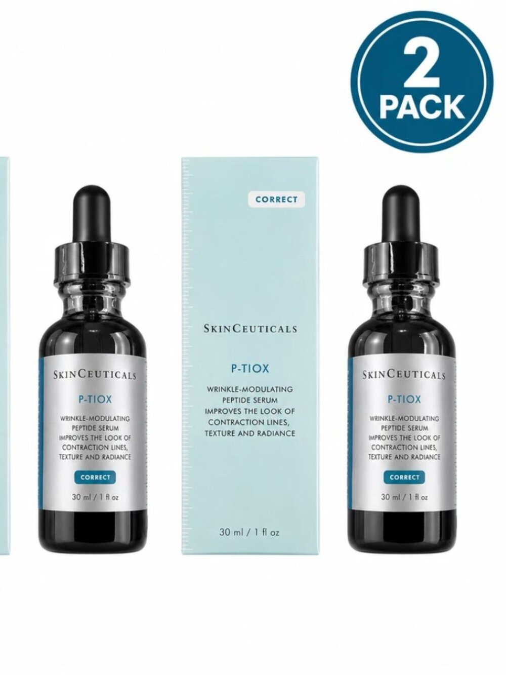 2x Skinceuticals P-TIOX Wrinkle-Modulating Peptide Serum 1 fl Oz/30ml